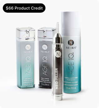 A group shot of Neora products featured in the Skincare Essentials Pack.